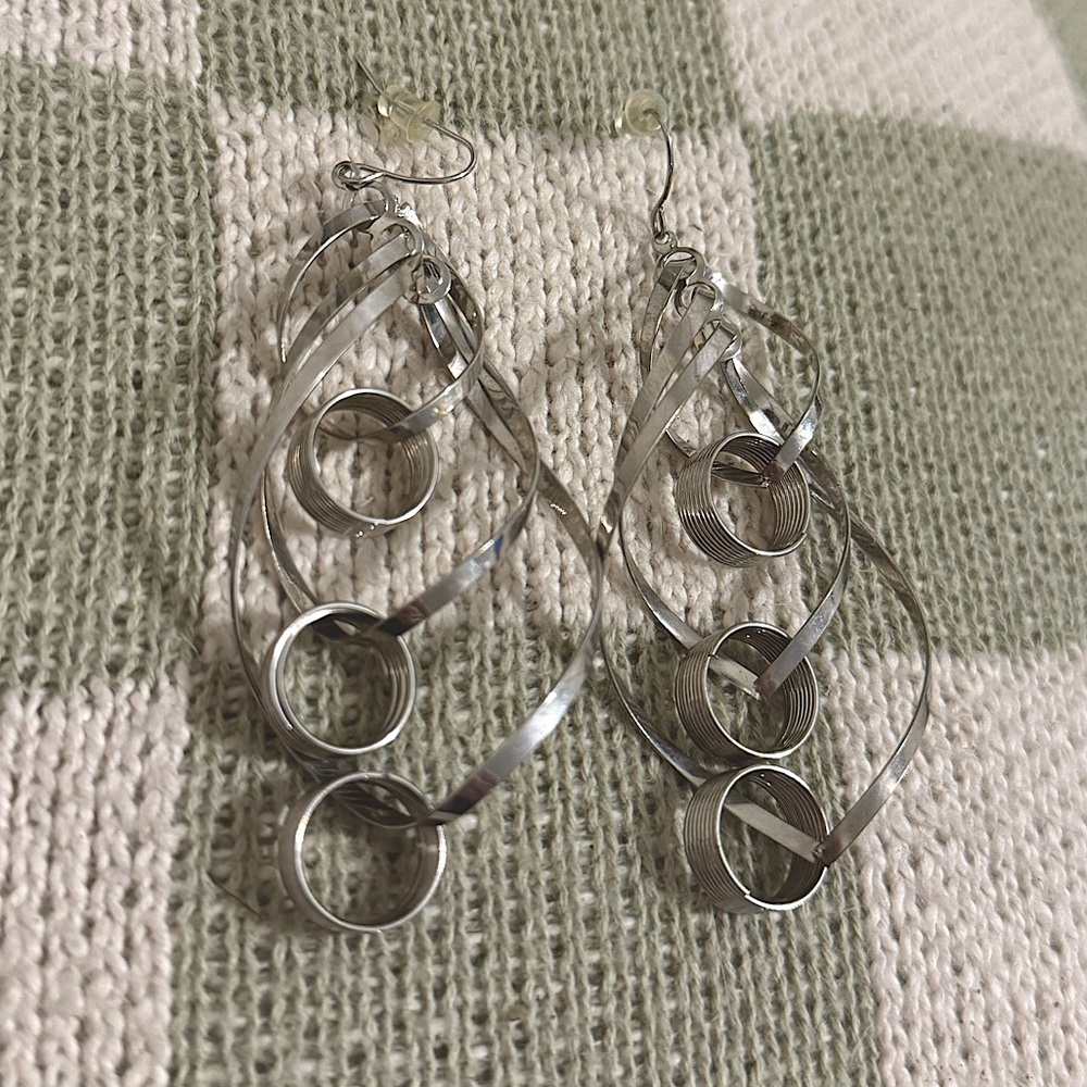 Silver spiral earrings